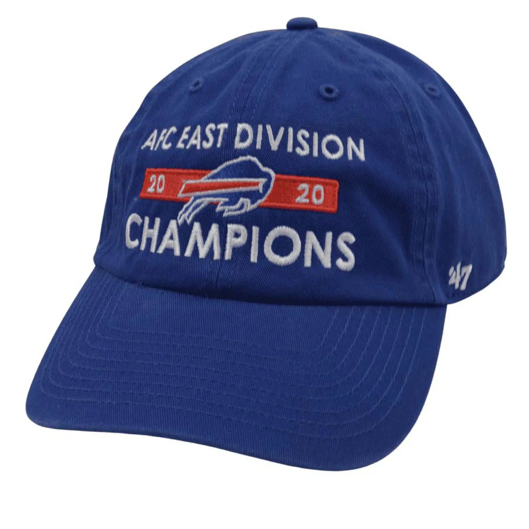 Buffalo Bills AFC East Champions NFL Team Clean Up Adjustable Blue Hat by '47