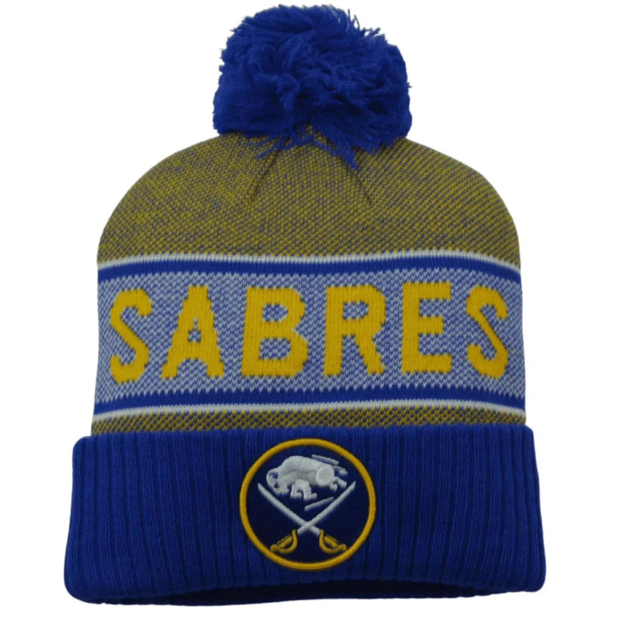 Buffalo Sabres NHL Iconic Knit Beanie Pom Pom Winter Hat by Fanatics