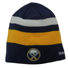 Buffalo Sabres Reebok Center Ice Striped Knit NHL Hockey Beanie Winter Hat