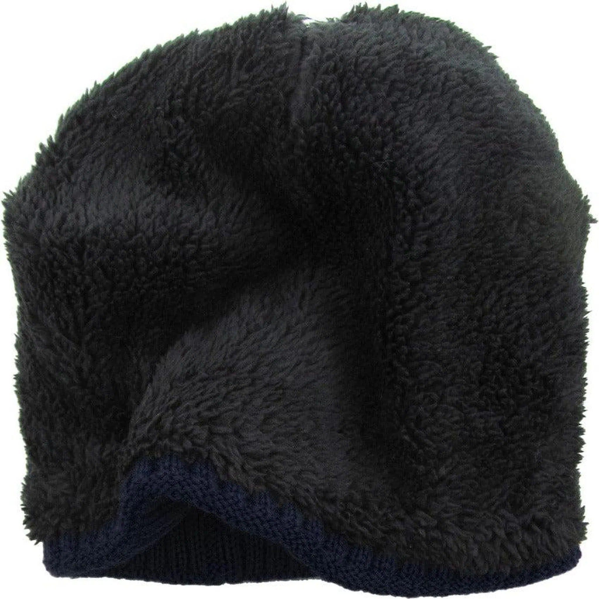 Cable Knit Basket Weave Sherpa Fleece Fur Lined Blue Winter Beanie Hat