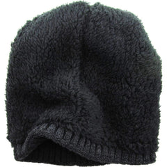 Cable Knit Basket Weave Sherpa Fleece Fur Lined Gray Winter Beanie Hat
