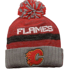 Calgary Flames Reebok NHL Hockey Locker Room Knit Beanie Pom Winter Hat