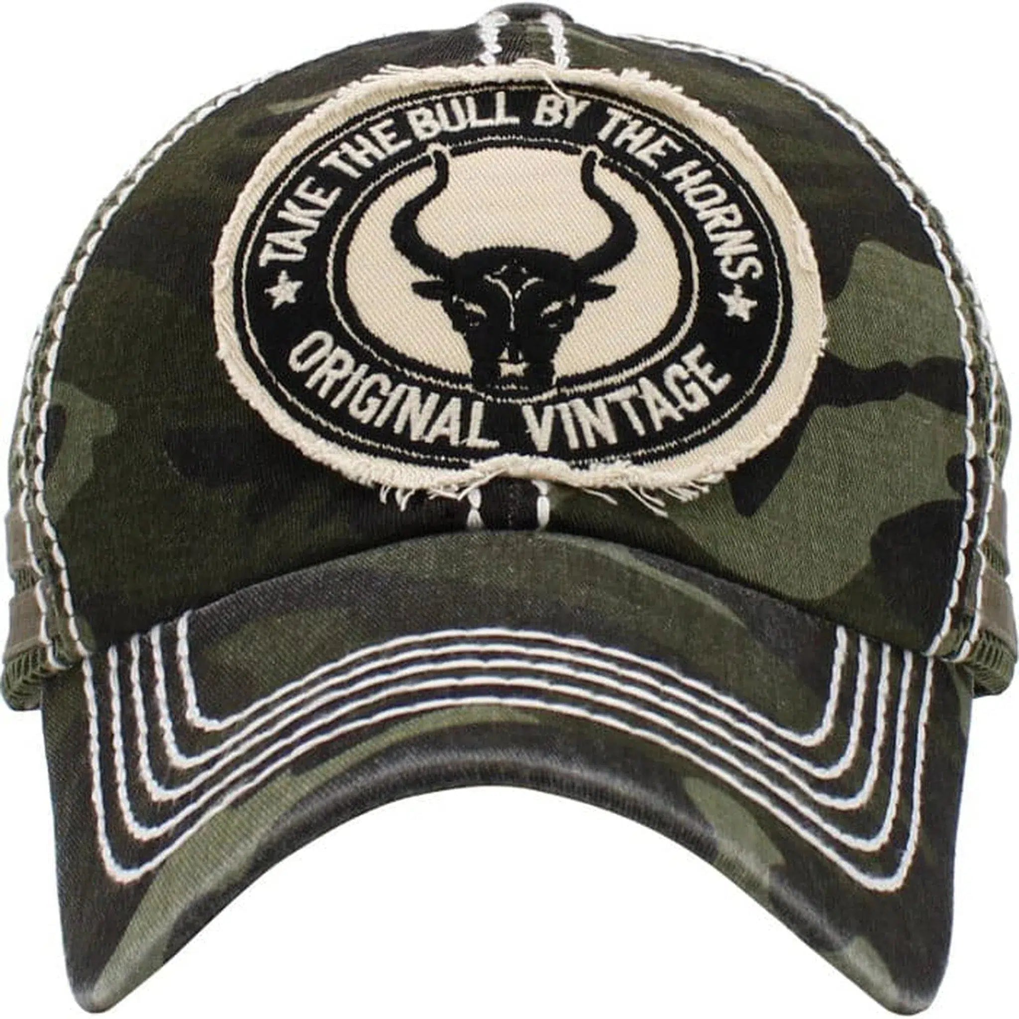 "Camouflage' Grab the Bull by the Horns' Adjustable Hat by KB Ethos"