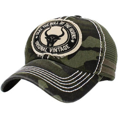 "Camouflage' Grab the Bull by the Horns' Adjustable Hat by KB Ethos"