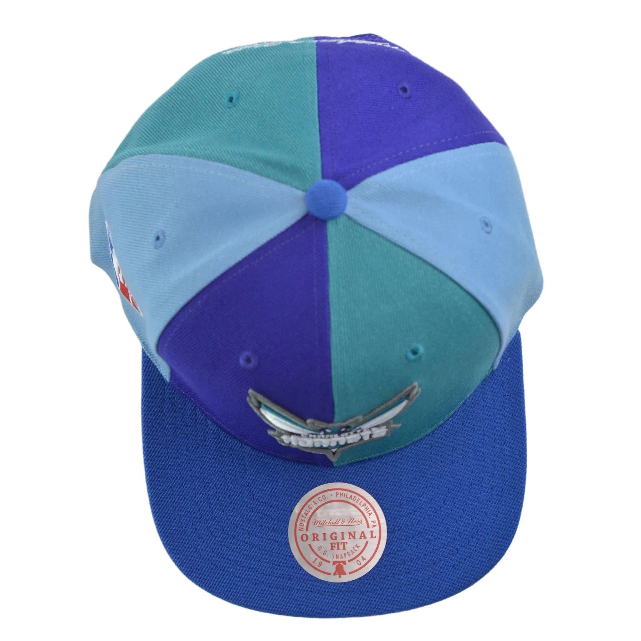 Charlotte Hornets NBA Team Era Pinwheel Men's Snapback Cap, Flat Bill Hat by Mitchell & Ness