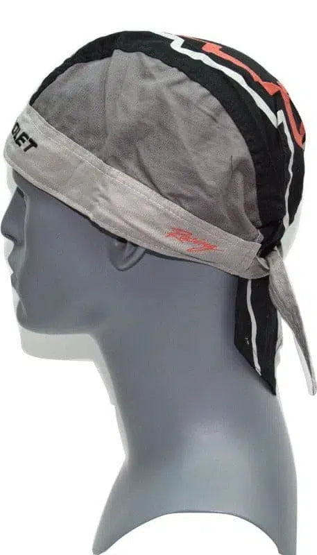 Chevrolet Chevy Bow tie Gray & Black Do - Rag Head wrap Skull Cap