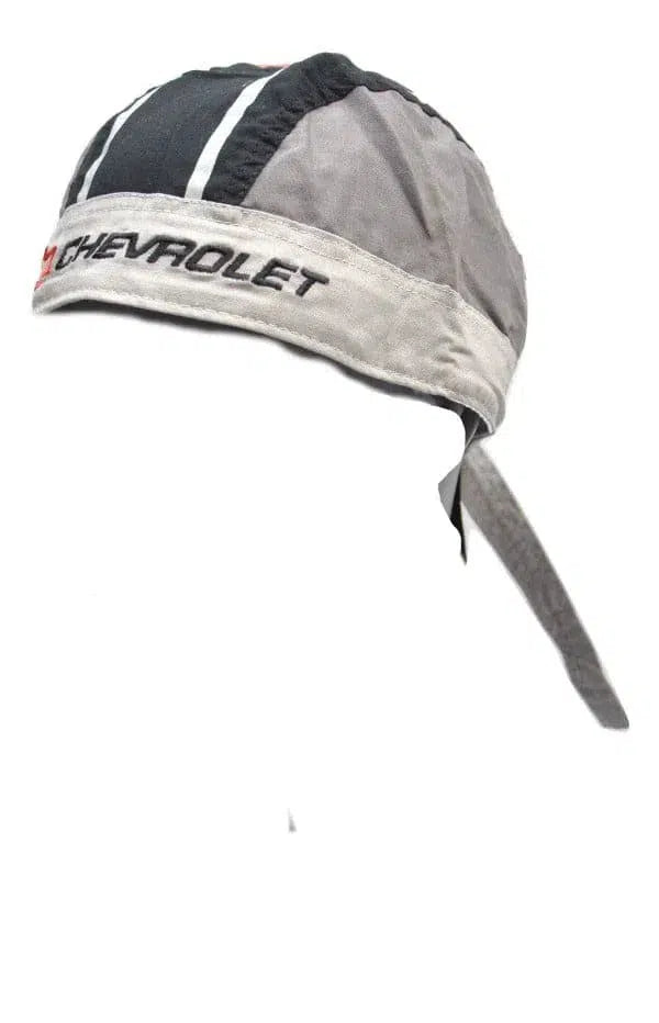 Chevrolet Chevy Bow tie Gray & Black Do - Rag Head wrap Skull Cap