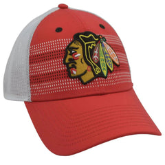 Chicago Blackhawks Iconic Grid NHL Logo Adjustable Trucker Hockey Hat