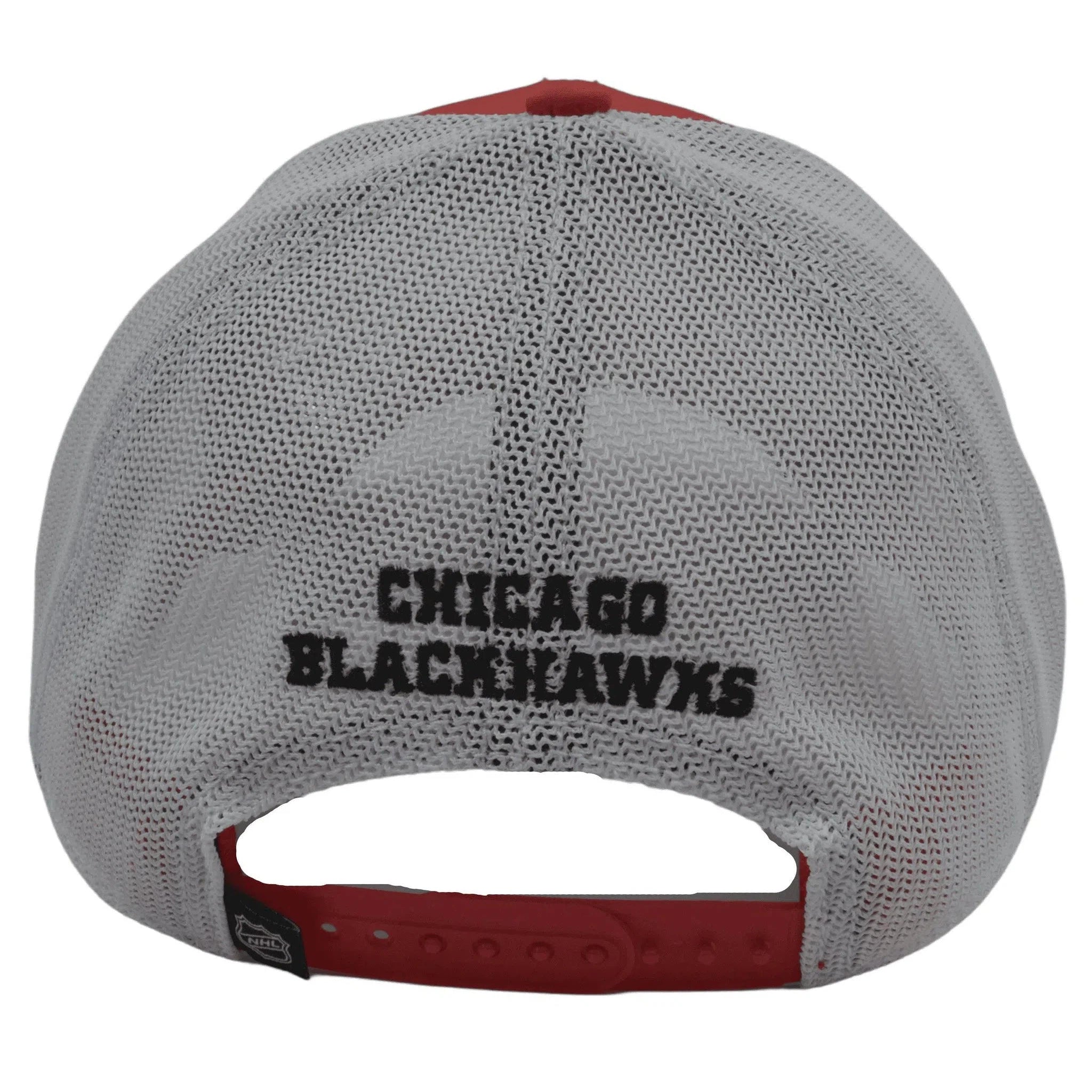 Chicago Blackhawks Iconic Grid NHL Logo Adjustable Trucker Hockey Hat