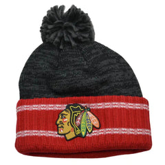 Chicago Blackhawks NHL Gray Series Knit Beanie Pom Pom Winter Hat