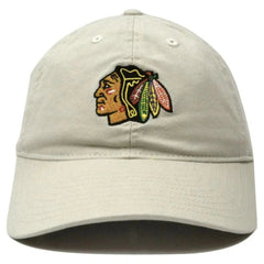 Chicago Blackhawks NHL Relaxed Fit Adjustable Tan Hockey Cap Hat