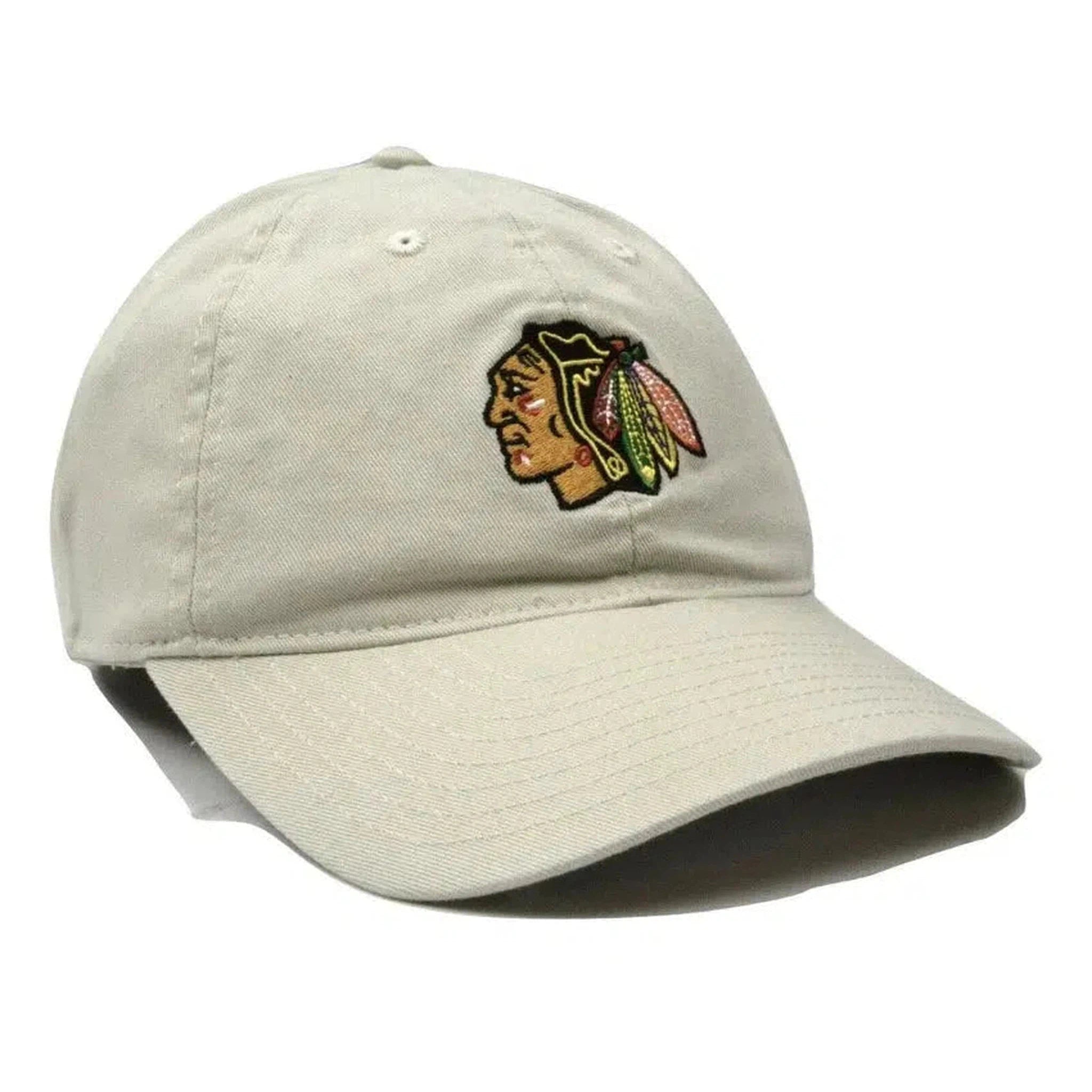 Chicago Blackhawks NHL Relaxed Fit Adjustable Tan Hockey Cap Hat