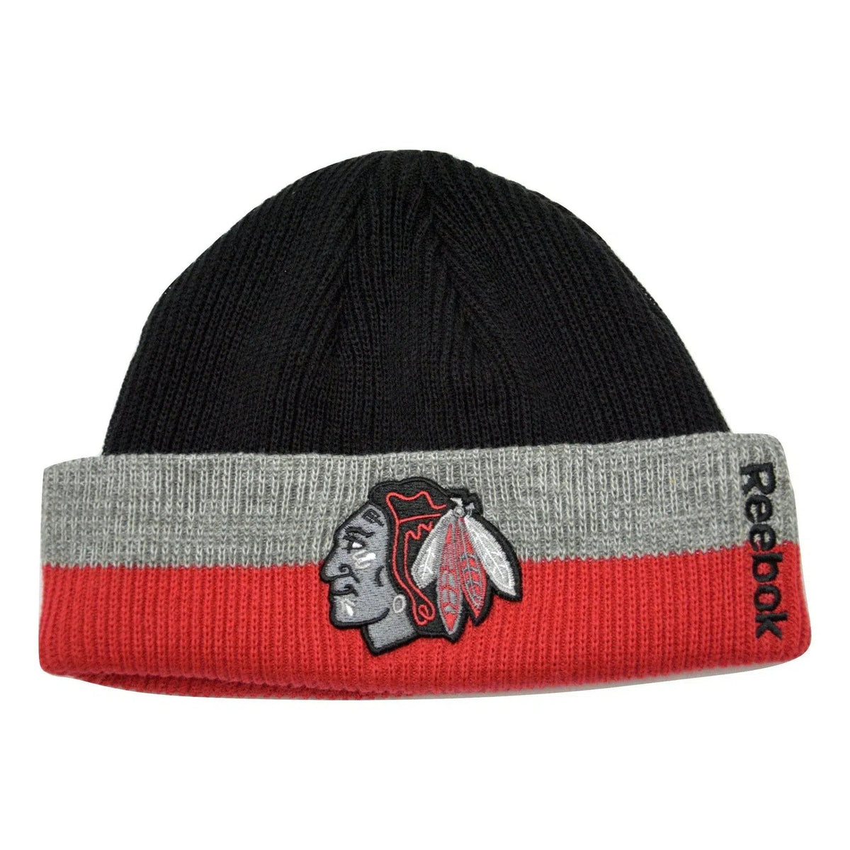 Chicago Blackhawks Reebok KV07Z NHL T & T Captains Knit Hockey Beanie Winter Hat