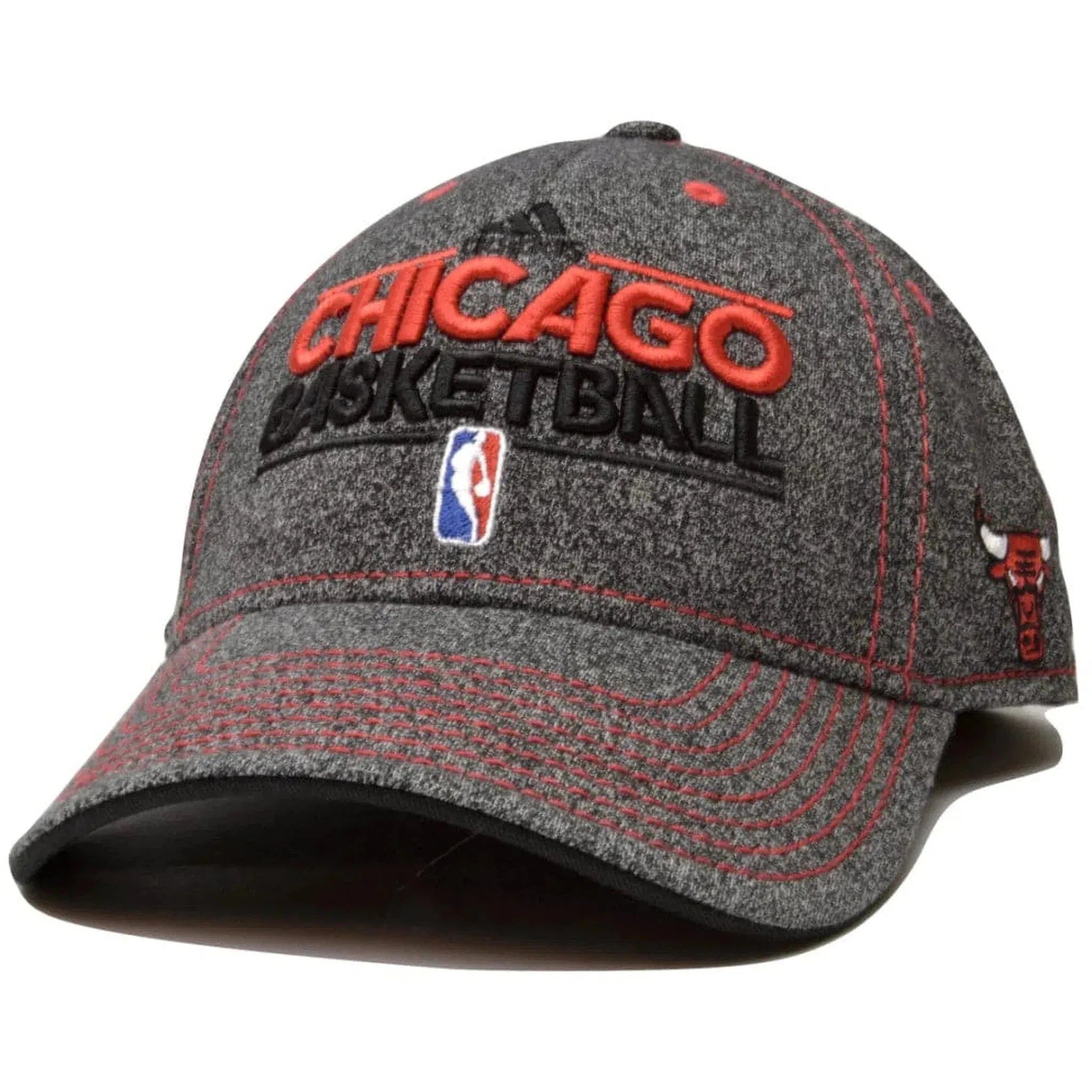 Chicago Bulls Adidas M168Z NBA Basketball Gray Team Flex Fit Hat - L/XL