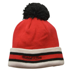 Chicago Bulls Mitchell & Ness Oversized NBA Logo Basketball Knit Pom Hat Beanie