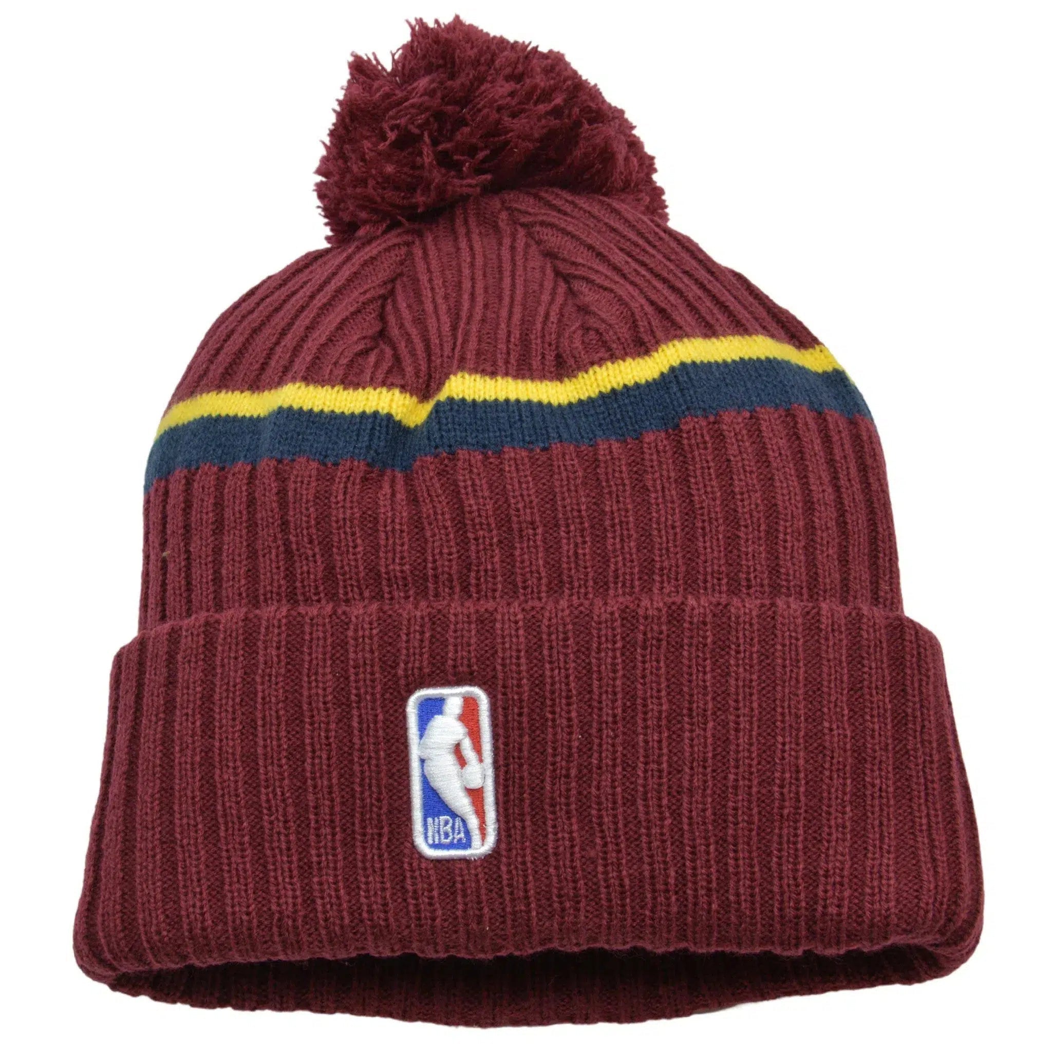 Cleveland Cavaliers NBA Draft Pin Basketball Pom Pom Knit Beanie