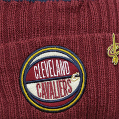 Cleveland Cavaliers NBA Draft Pin Basketball Pom Pom Knit Beanie