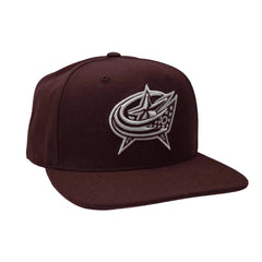 Columbus Blue Jackets NHL Dark Maroon No Shot Adjustable Captain Snapback Hat