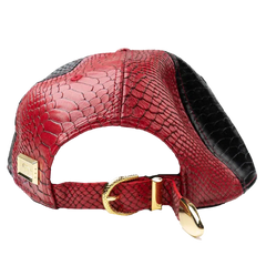 Capital Gains Men's Streetwear Snake Leather Red & Black Adjustable Strap Back Hat