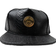 Capital Gains Men's Streetwear Snake Leather Black Adjustable Strap Back Hat