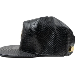 Capital Gains Men's Streetwear Snake Leather Black Adjustable Strap Back Hat