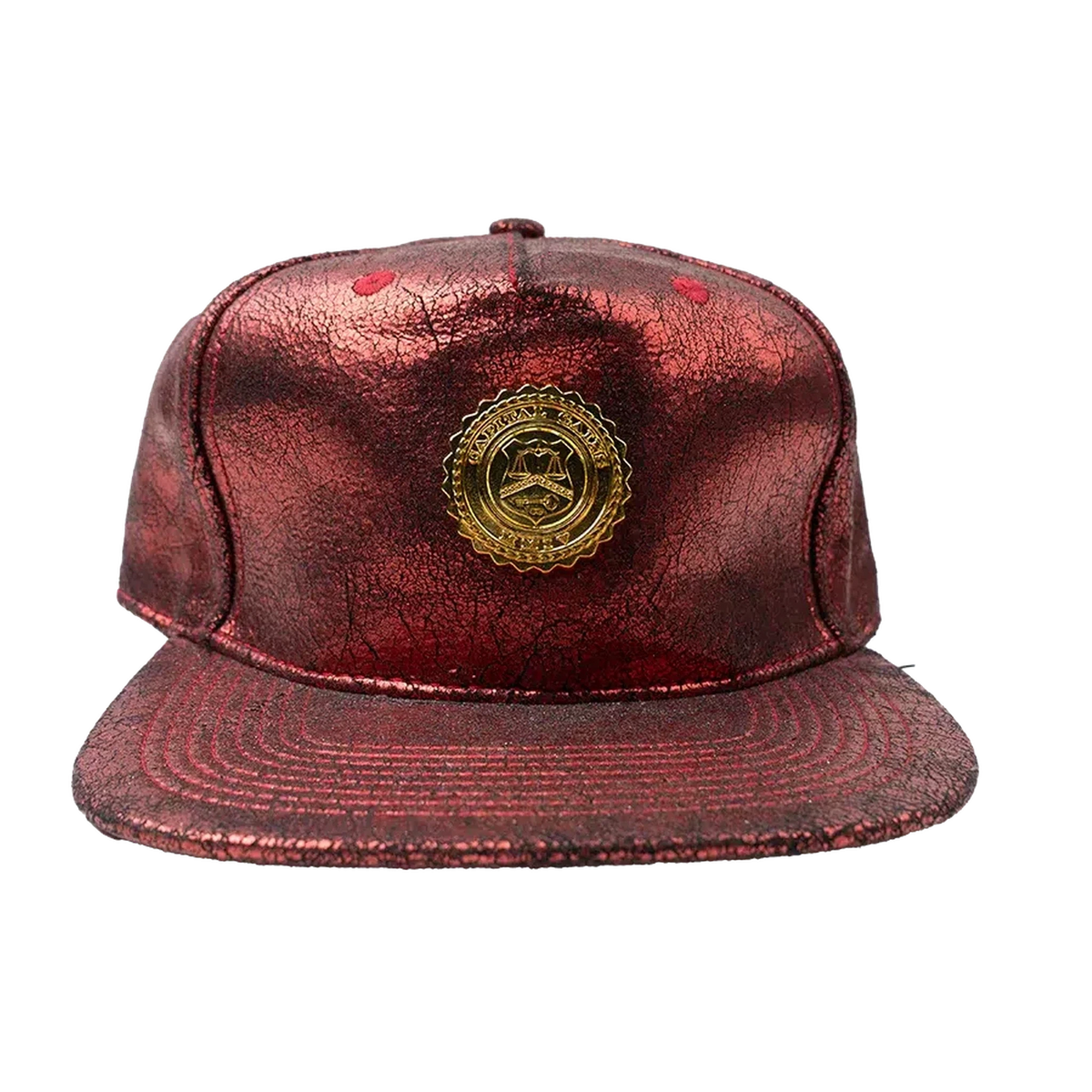 Capital Gains Men's Streetwear Classic Crackled Metallic Red Hat Adjustable Strap Back Cap