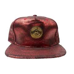 Capital Gains Men's Streetwear Classic Crackled Metallic Red Hat Adjustable Strap Back Cap