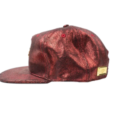 Capital Gains Men's Streetwear Classic Crackled Metallic Red Hat Adjustable Strap Back Cap