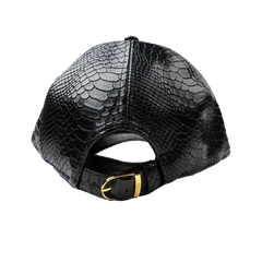 Capital Gains Men's Streetwear Snake Leather Black Baseball Style Strap Back Hat