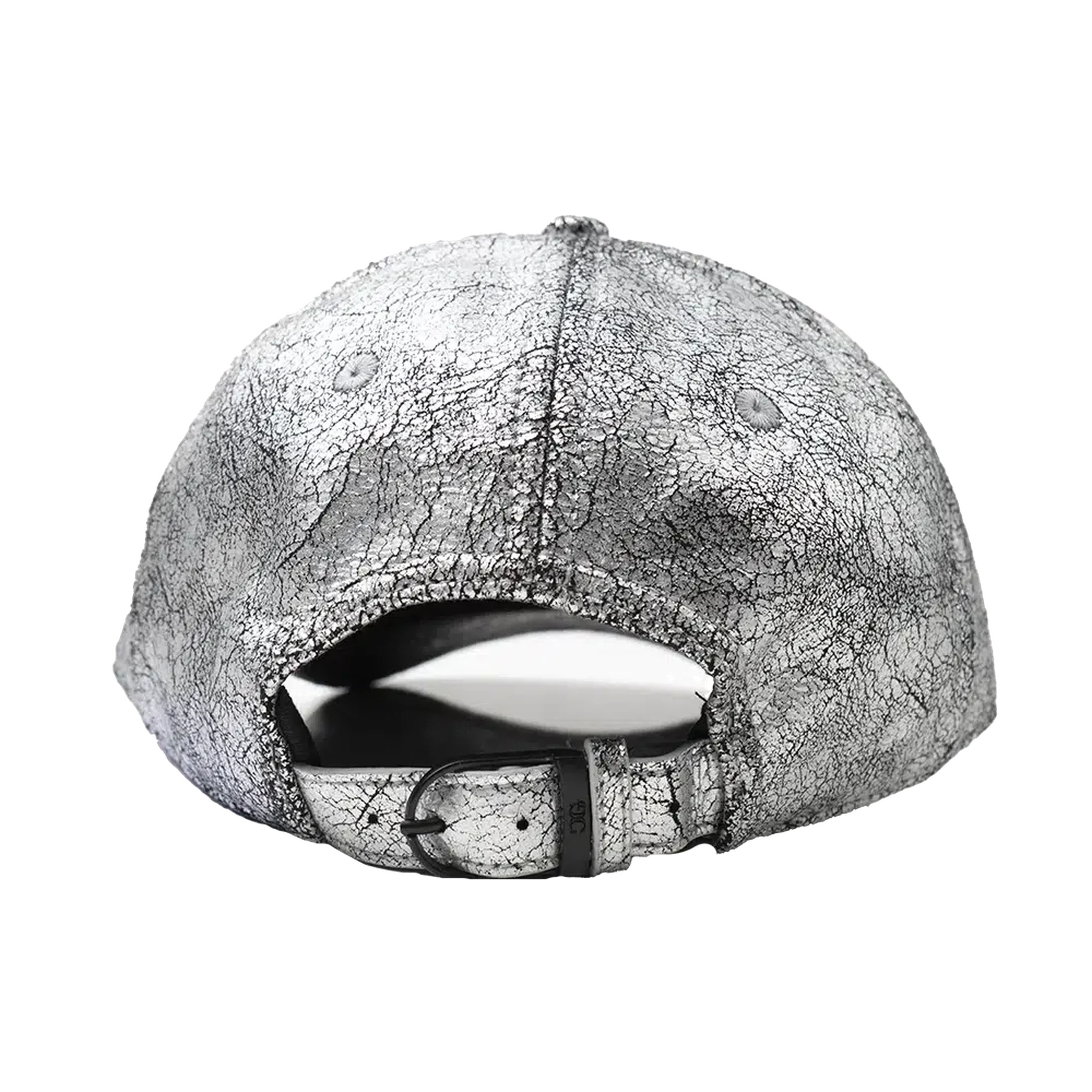 Capital Gains Men's Streetwear Crackled 2 Tone Metallic Silver & Black Adjustable Strap Back Cap