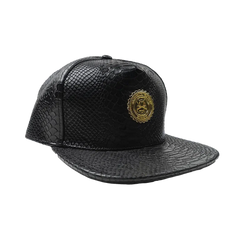 Capital Gains Men's Streetwear Snake Leather Black Adjustable Strap Back Hat