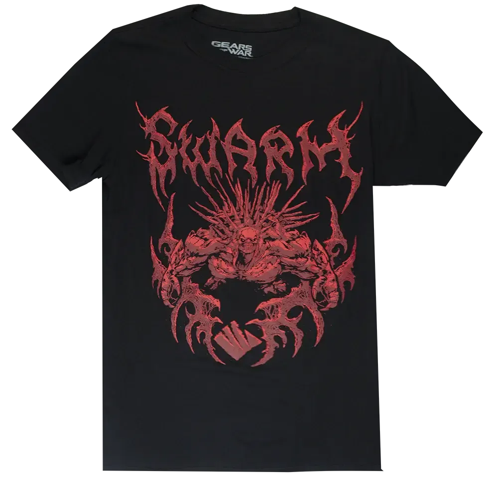 Gears of War Swarm Red Graphic Black T-Shirt – Black Gamer Tee