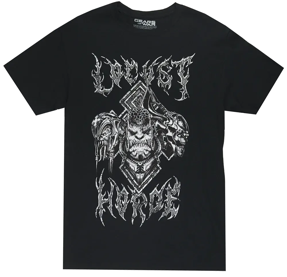 Gears of War Locust Swarm White Graphic Black T-Shirt – Black Gamer Tee