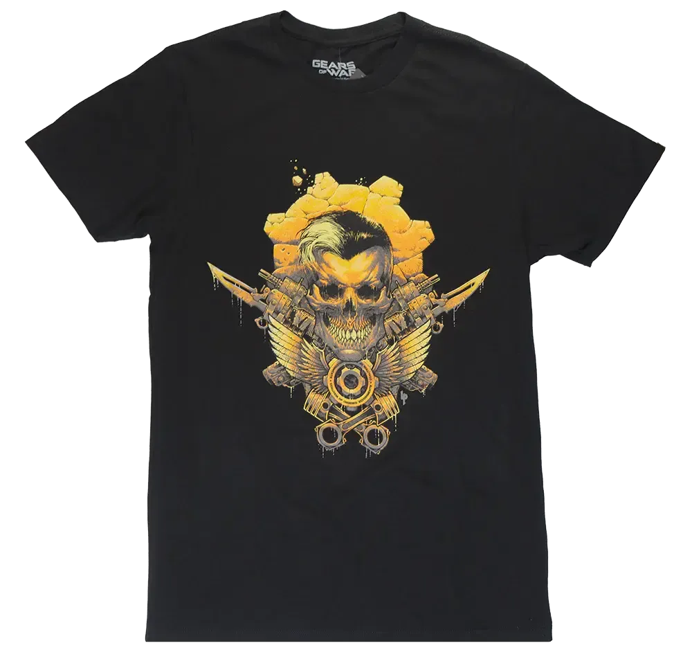 Gears of War Tactics Skull Tee by Luke Preece – Black Gamer Shirt