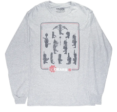 Gears of War Weapons Loadout Gray Long Sleeve T-Shirt