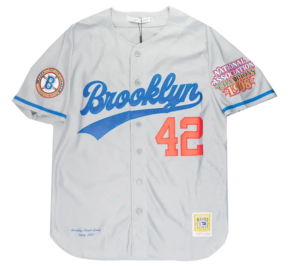 Brooklyn Royal Giants Negro Baseball League Gray Button Up Jersey