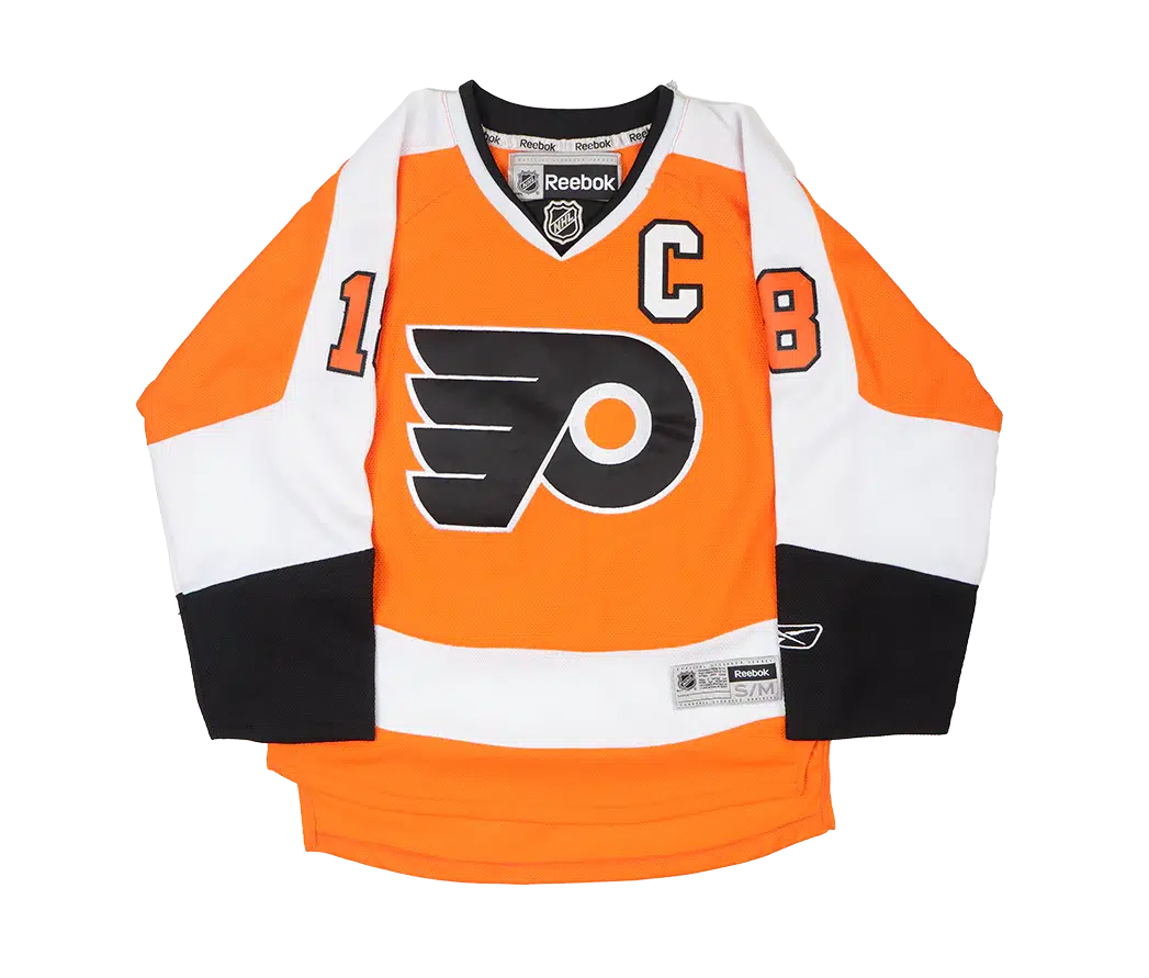 Philadelphia Flyers Reebok NHL Youth Captain Replica Hockey Jersey