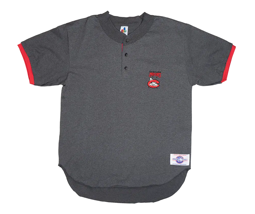 Carolina Mud Hens Men's MiLB Gray Baseball Jersey Short Sleeve Shirt