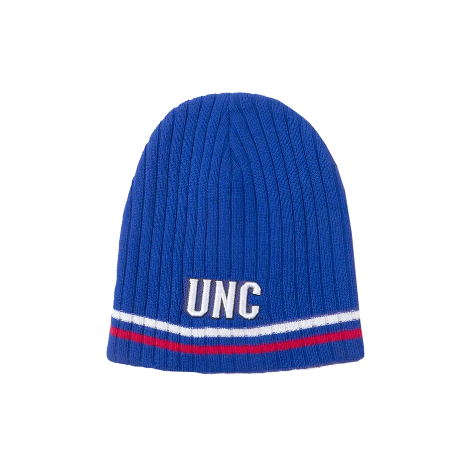 North Carolina Tar Heels BBH NCAA Primary Logo Striped Winter Knit Hat Beanie - Blue