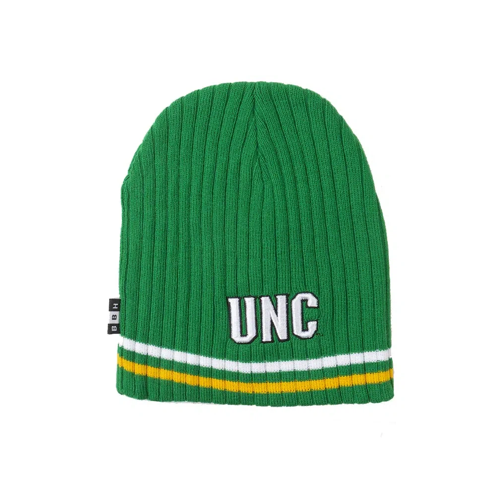 North Carolina Tar Heels BBH NCAA Alternative Logo Striped Winter Knit Hat Beanie - Green