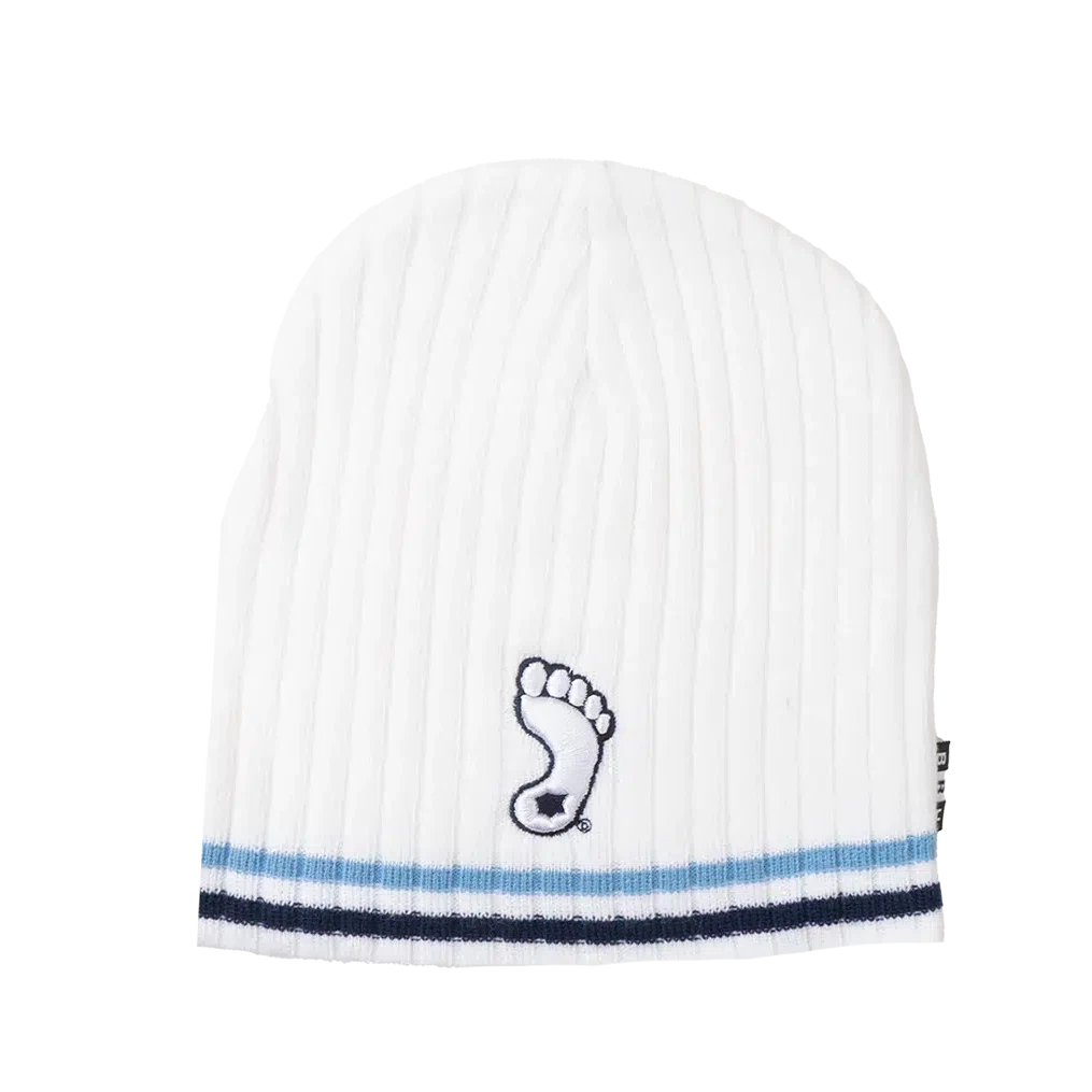 North Carolina Tar Heels BBH NCAA Alternative Logo Striped Winter Knit Hat Beanie - White