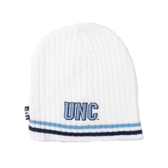 North Carolina Tar Heels BBH NCAA Alternative Logo Striped Winter Knit Hat Beanie - White