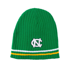 North Carolina Tar Heels BBH NCAA Primary Logo Striped Winter Knit Hat Beanie - Green