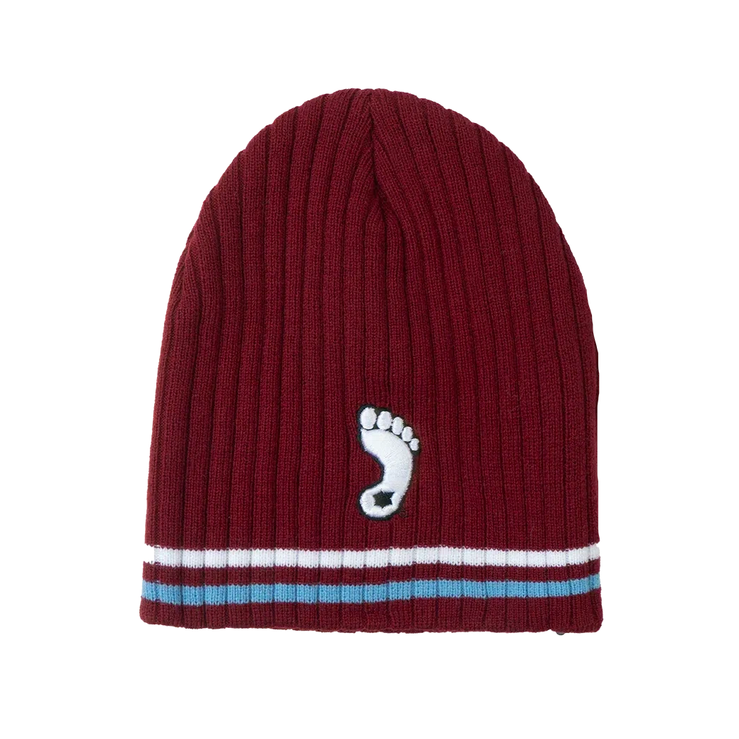 North Carolina Tar Heels BBH NCAA Alternative Logo Striped Winter Knit Hat Beanie - Burgundy