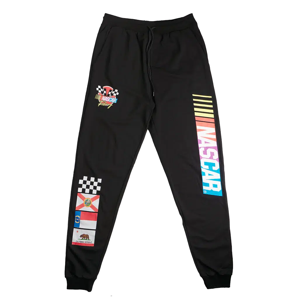 NASCAR Racing Various Logo Black Jogger Adult Sweat pant