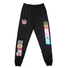 NASCAR Racing Various Logo Black Jogger Adult Sweat pant