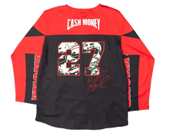 Cash Money Records Lil Wayne Red & Black Hockey Jersey by Headgear Classics