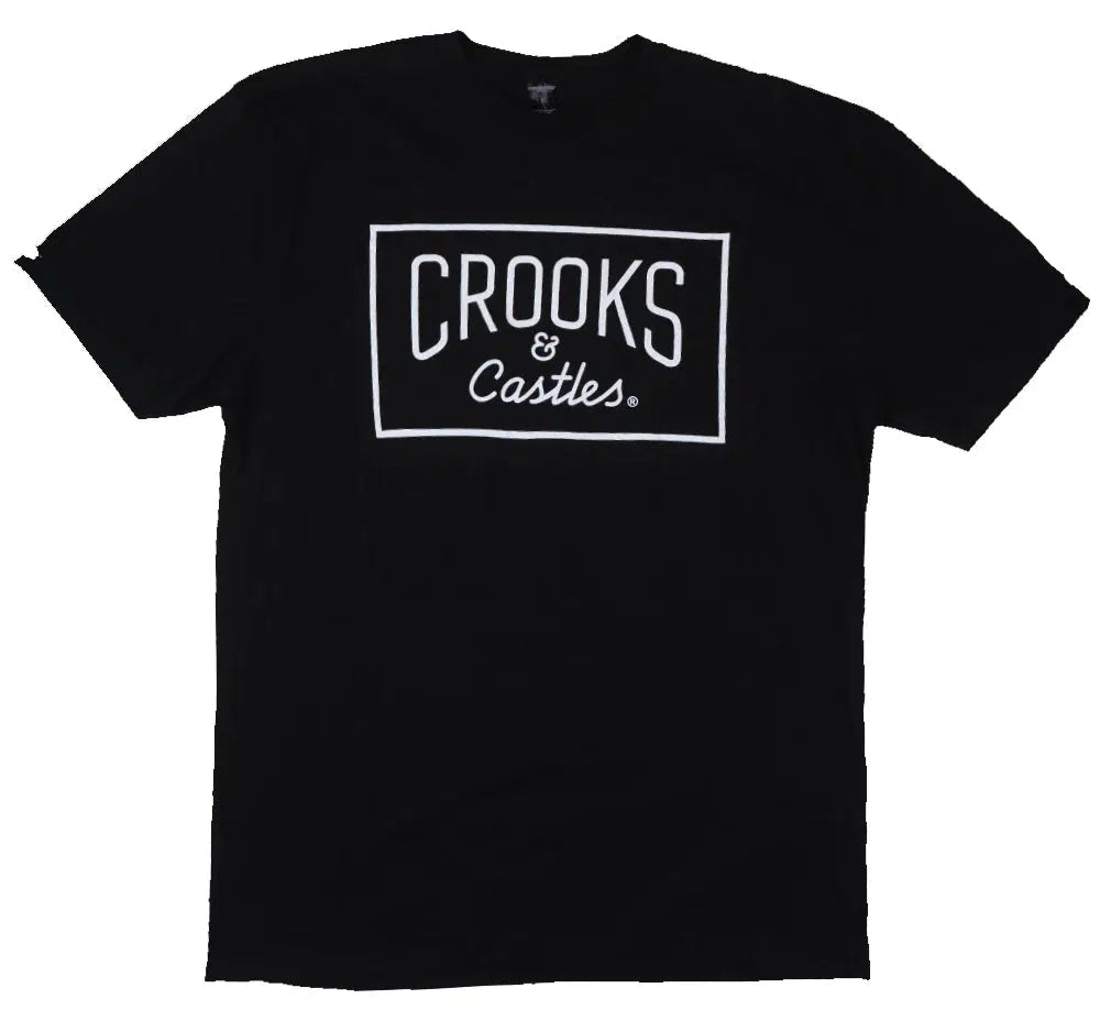 "Crooks & Castles Script Logo Men's XL Black T-Shirt Authentic Streetwear Vibe"