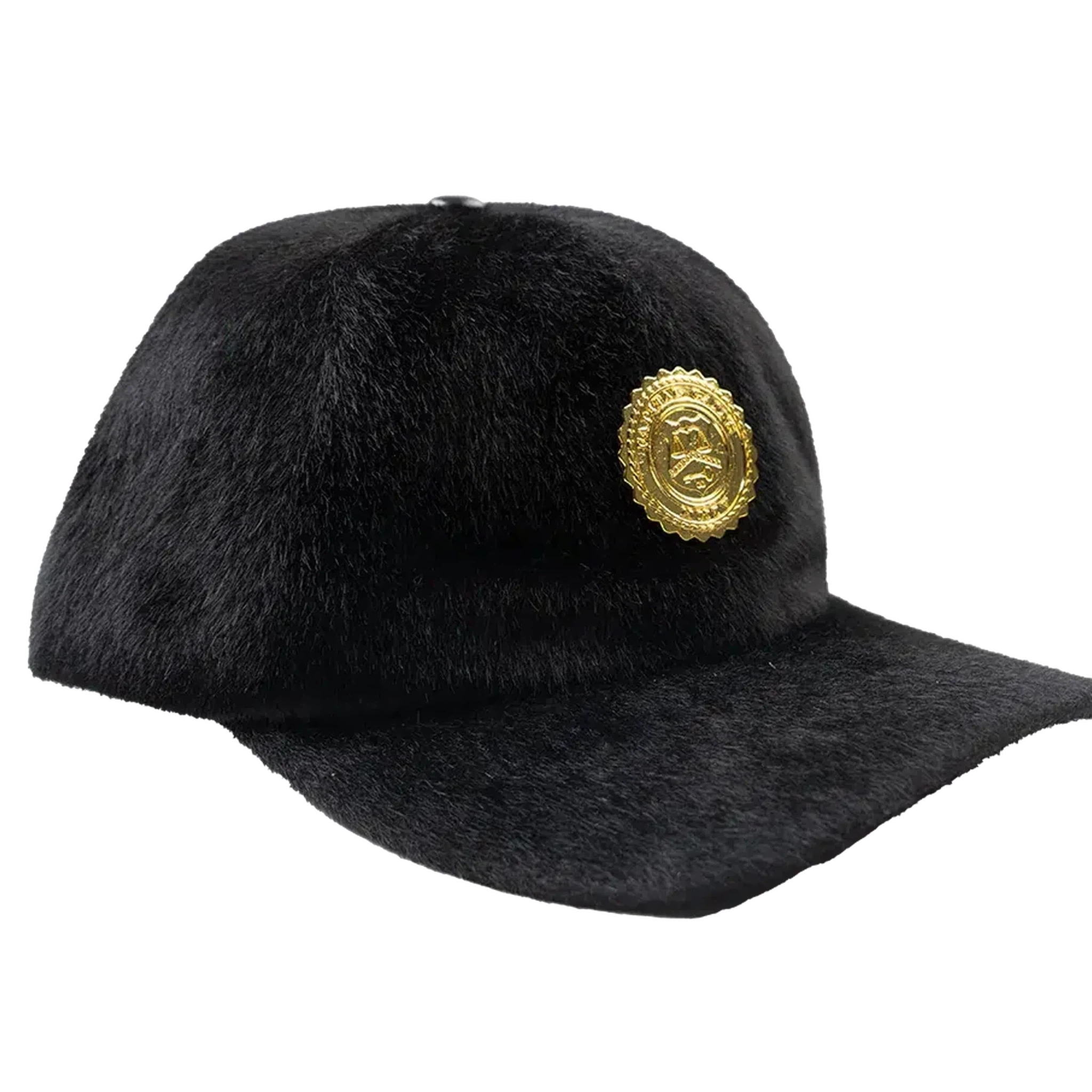 Capital Gains Streetwear Black Pony Fur Flat Bill Strap Back Adjustable Hat