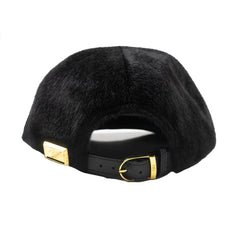 Capital Gains Streetwear Black Pony Fur Flat Bill Strap Back Adjustable Hat